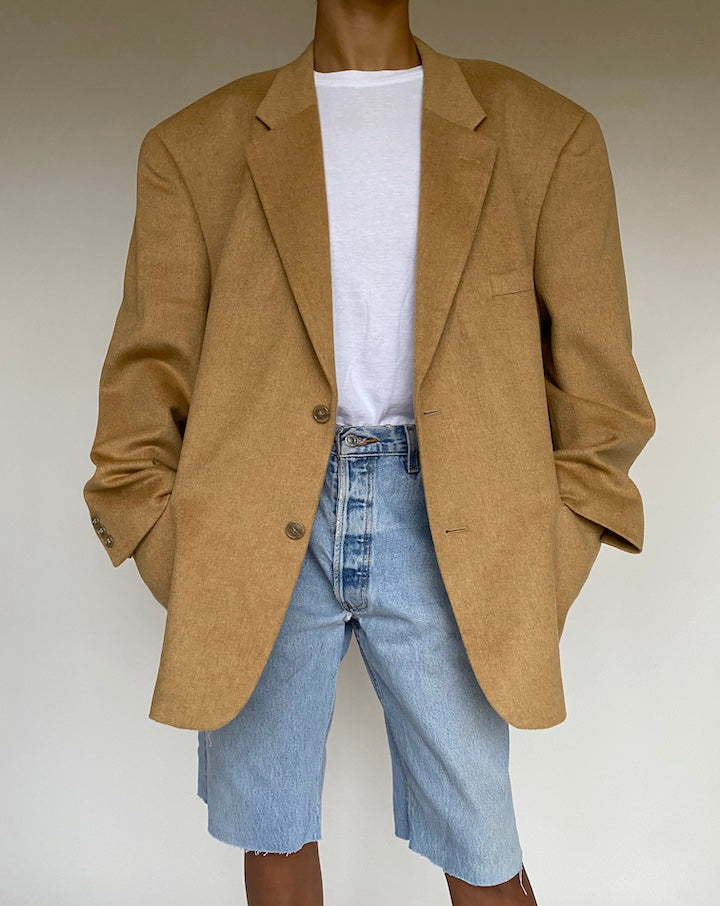 VINTAGE BEIGE WOOL BLAZER 1009