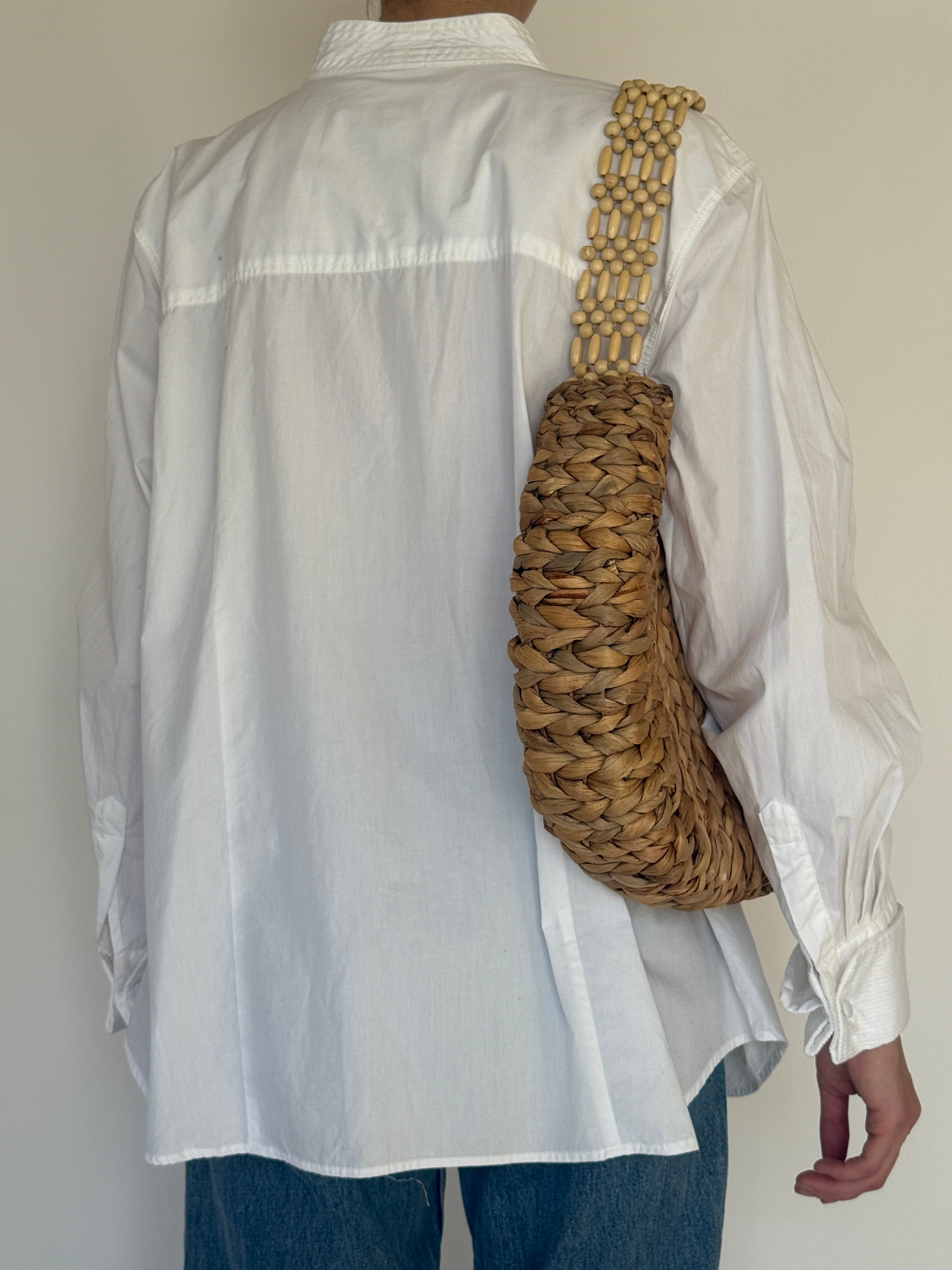 Vintage white cotton blouse back view clean design