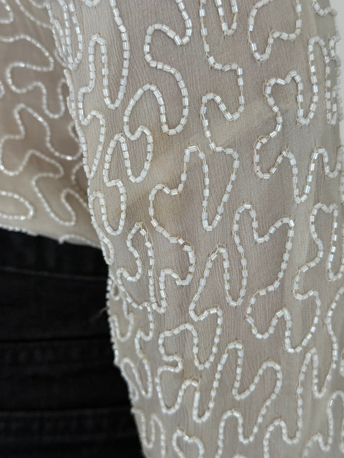 Vintage cream and gold sequin top 5552