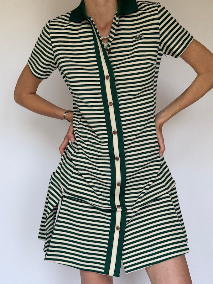 Vintage classic striped Lacoste polo dress 6295