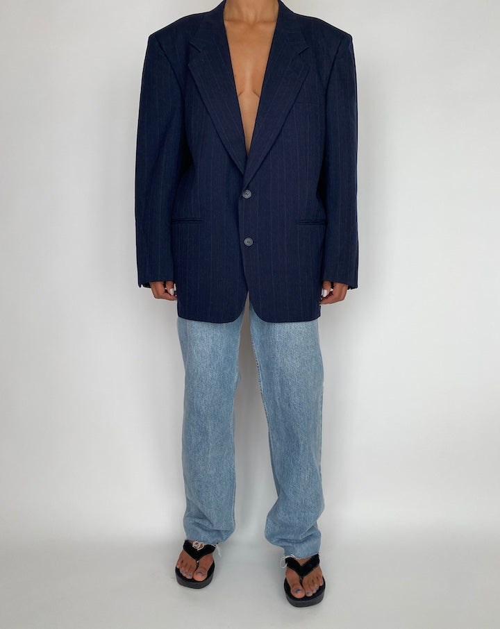 VINTAGE OVERSIZED PINSTRIPED BLAZER 2927