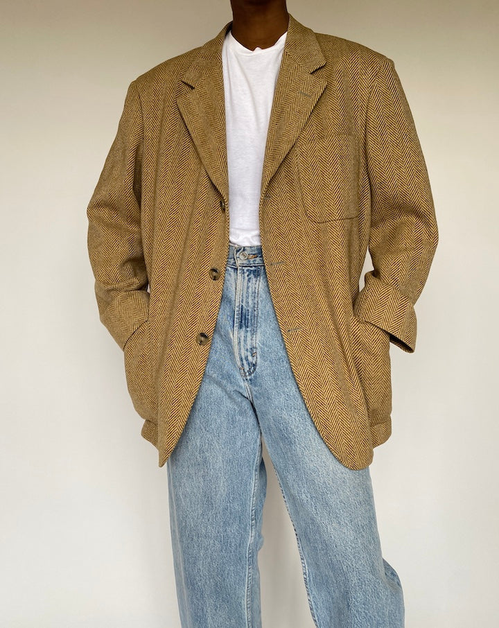 VINTAGE OVERSIZED BEIGE BLAZER 3856