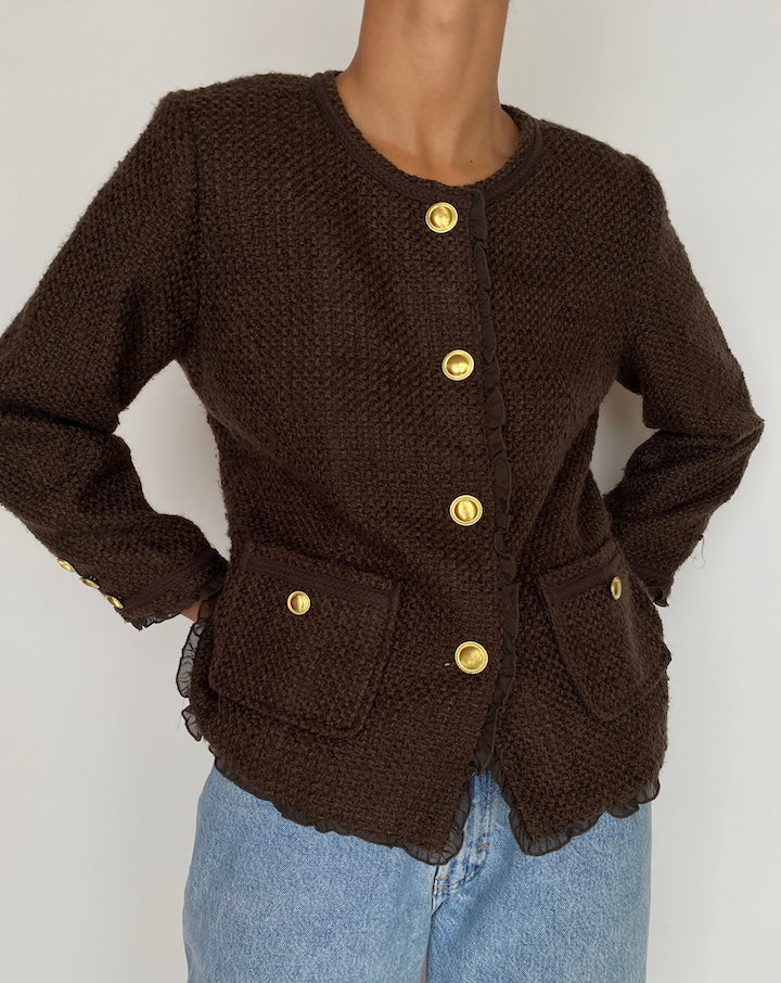 VINTAGE BROWN TWEED BLAZER 2928