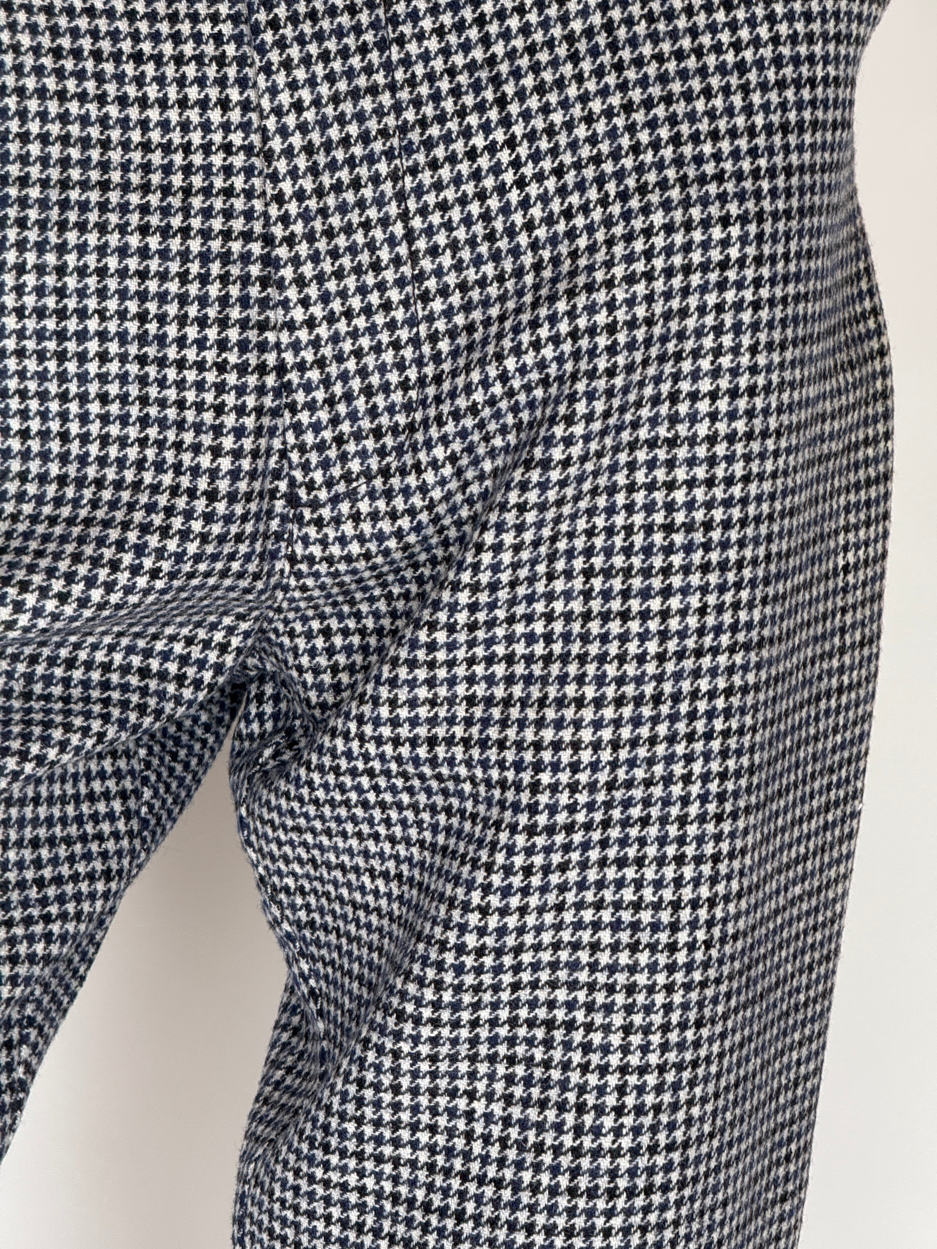 Vintage Houndstooth Trousers in Navy, Black & White