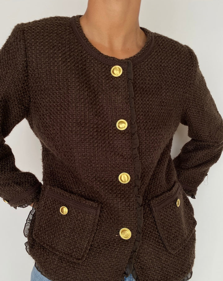 VINTAGE BROWN TWEED BLAZER 2928