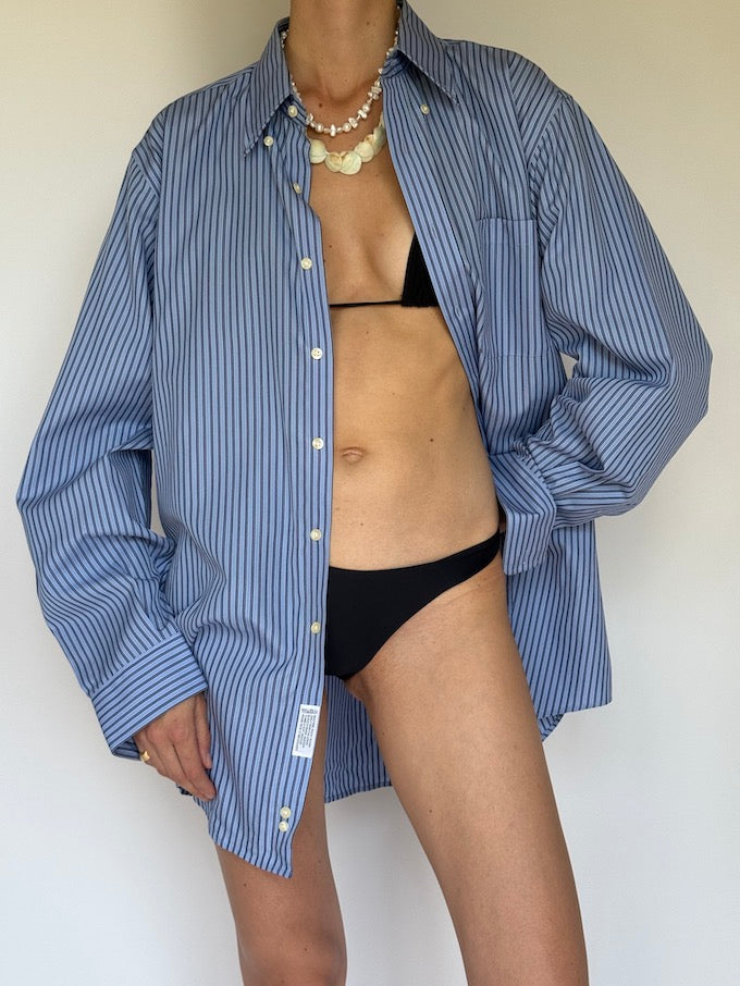 VINTAGE OVERSIZED STRIPED SHIRT BLUE 6297