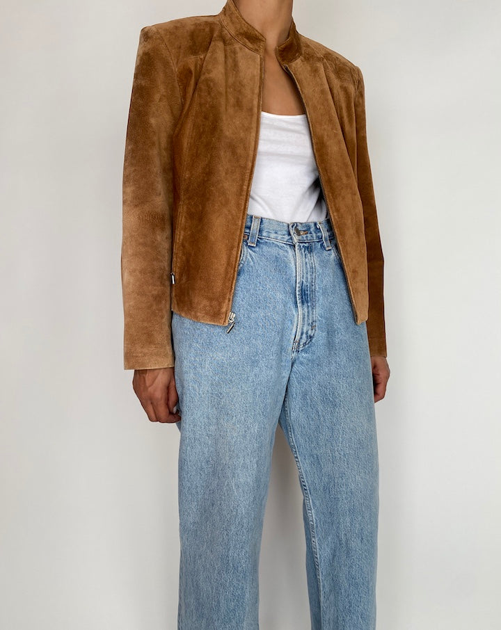 VINTAGE BROWN SUEDE LEATHER JACKET 2930