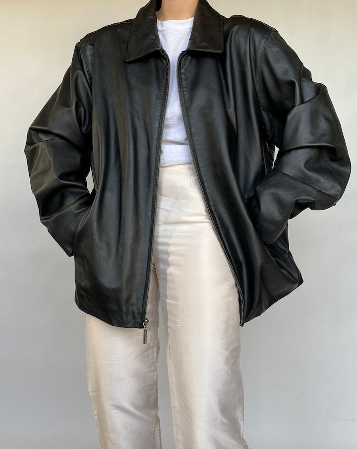 VINTAGE BLACK LEATHER JACKET 405