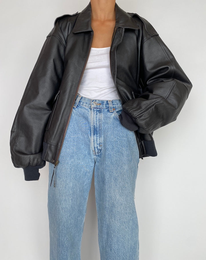 VINTAGE OVERSIZED LEATHER JACKET 2933