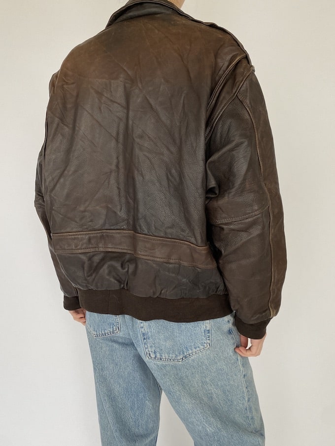 Vintage Dark Brown Leather Jacket 5370