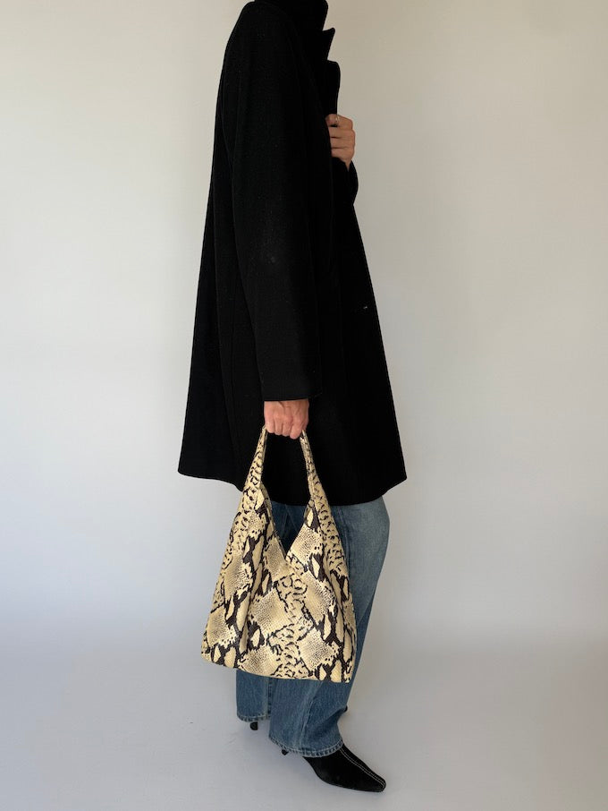 Vintage Wool-Blended Coat In Black 5712