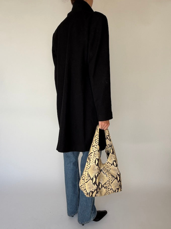 Vintage Wool-Blended Coat In Black 5712