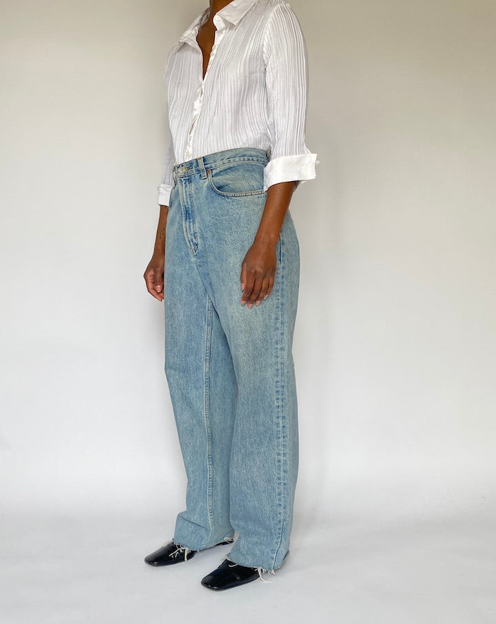 VINTAGE WHITE PLEATED BLOUSE 4722