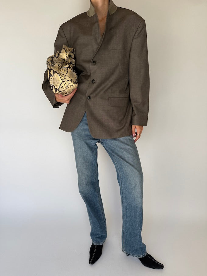 Vintage Oversized Wool Blazer In Cedar 5774