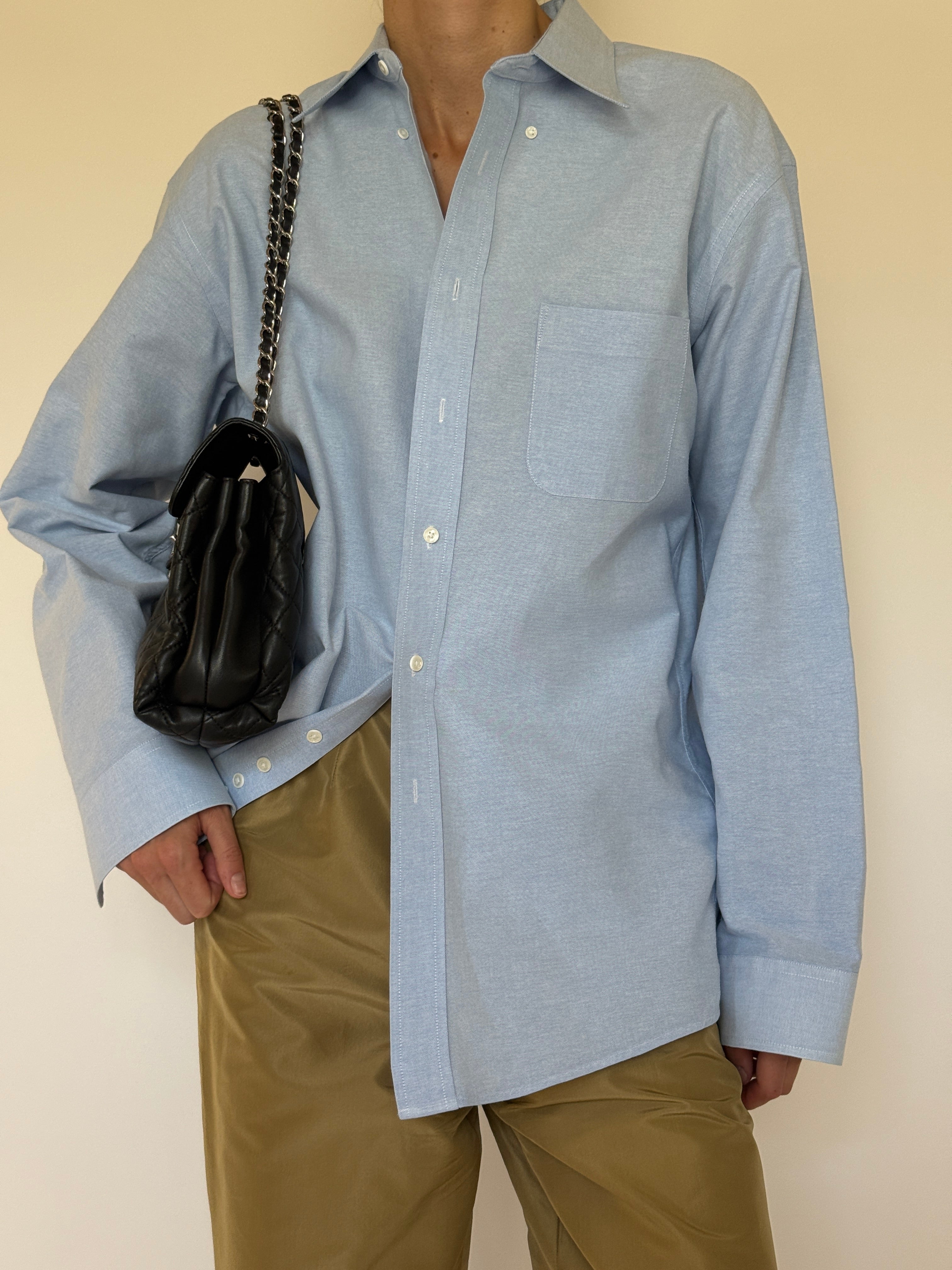 Vintage Stafford light blue oxford shirt front view