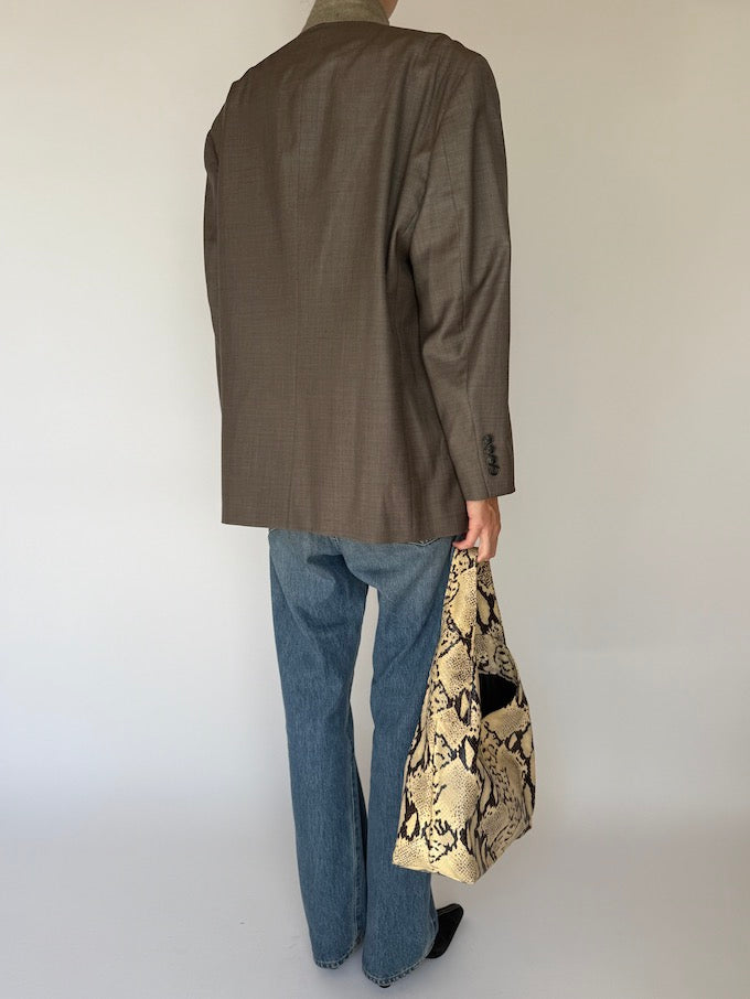 Vintage Oversized Wool Blazer In Cedar 5774