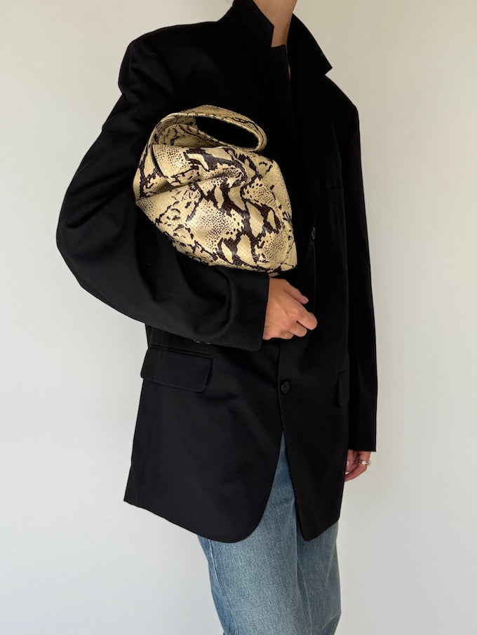 Vintage Oversized Wool Blazer In Black 5825