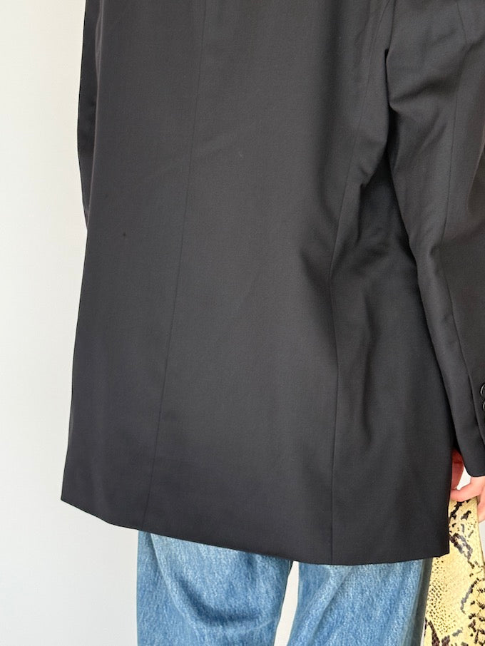 Vintage Oversized Wool Blazer In Black 5825
