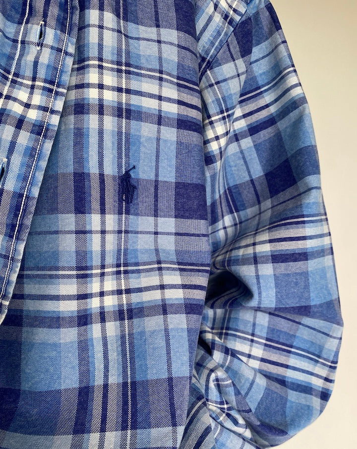 VINTAGE BLUE CHECKED RALPH LAUREN SHIRT 3870