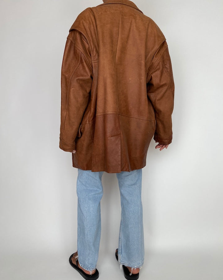 VINTAGE BROWN LEATHER JACKET 2941