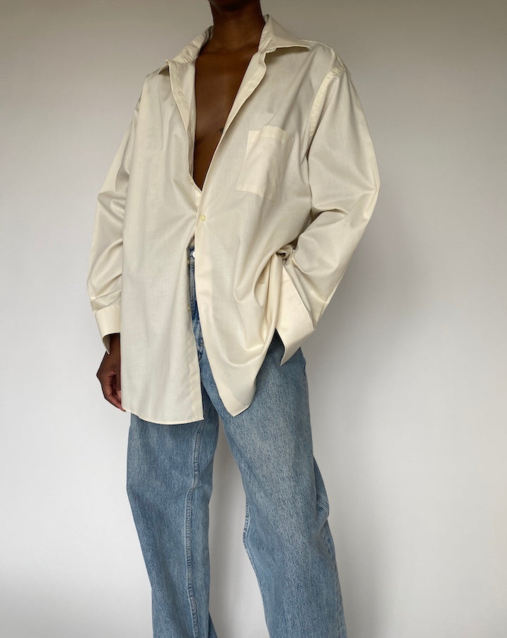 VINTAGE OVERSIZED CREAM SHIRT 3872