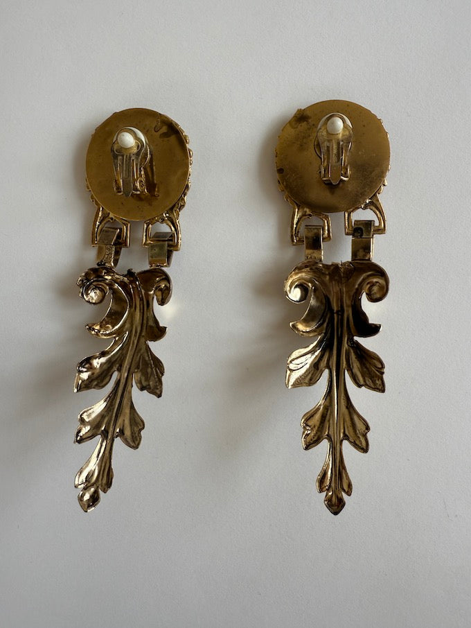Vintage Statement Drop Earring With Pearl