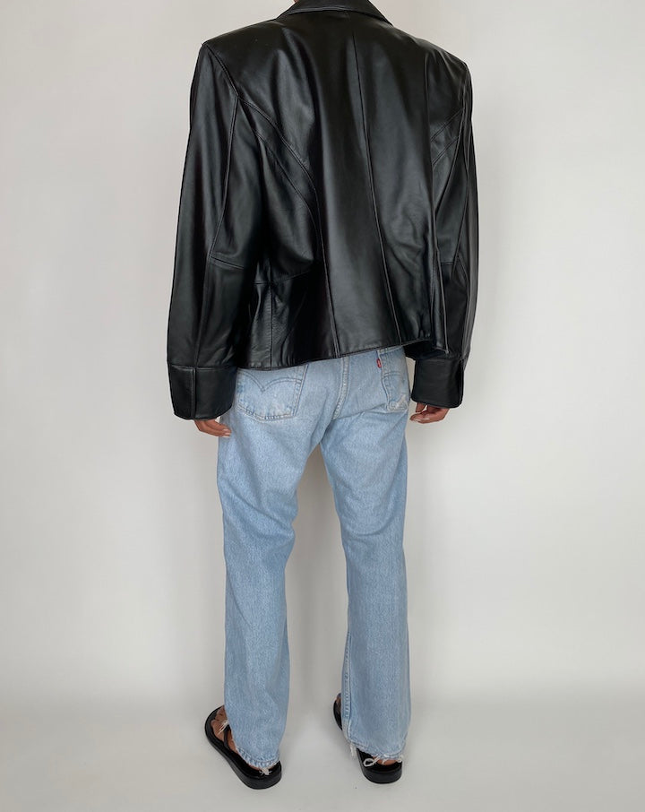 VINTAGE BLACK LEATHER JACKET 2943