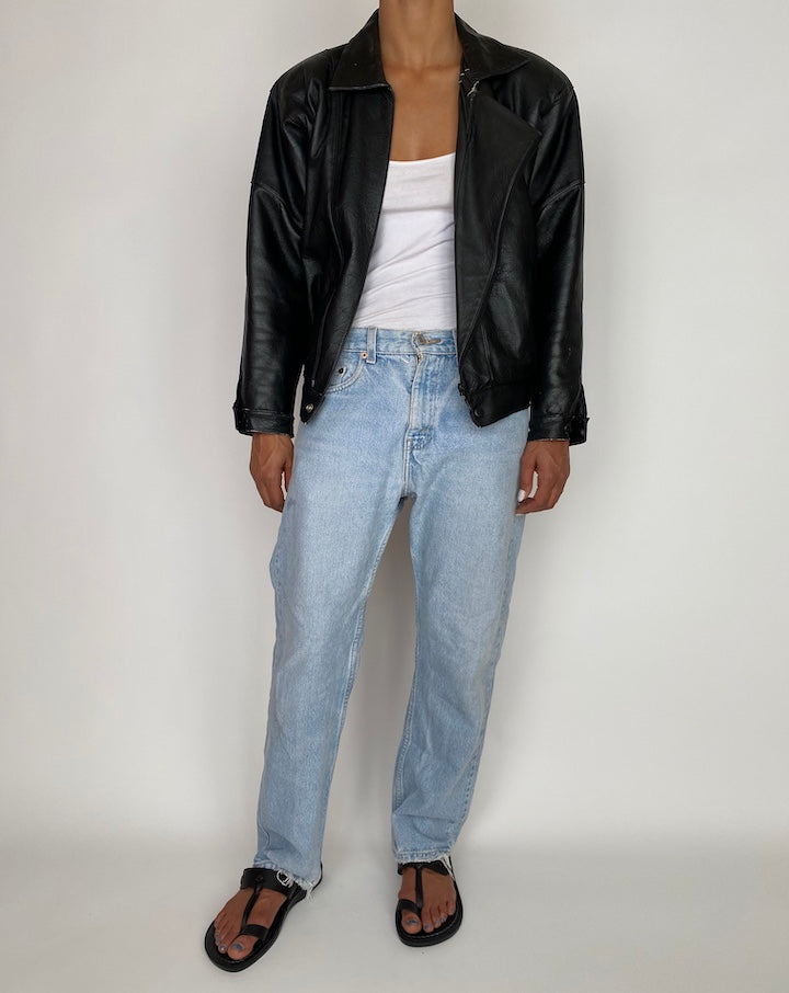 VINTAGE BLACK LEATHER JACKET 2944