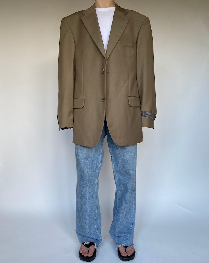 VINTAGE BEIGE OVERSIZED SINGLE BREASTED BLAZER 3457