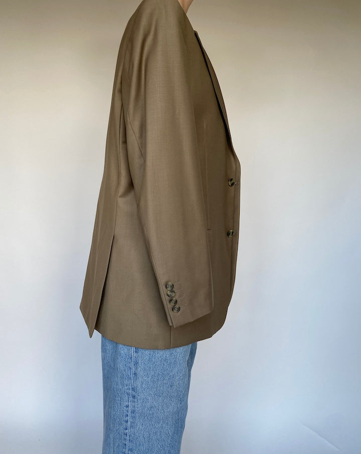 VINTAGE BEIGE OVERSIZED SINGLE BREASTED BLAZER 3457
