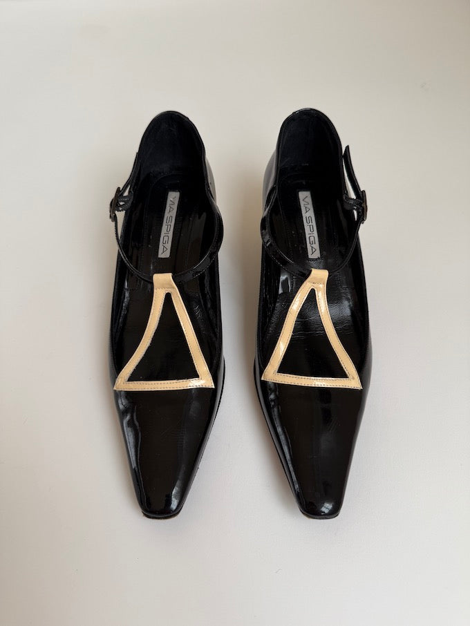 Vintage Black Via Spiga Shoe 4157