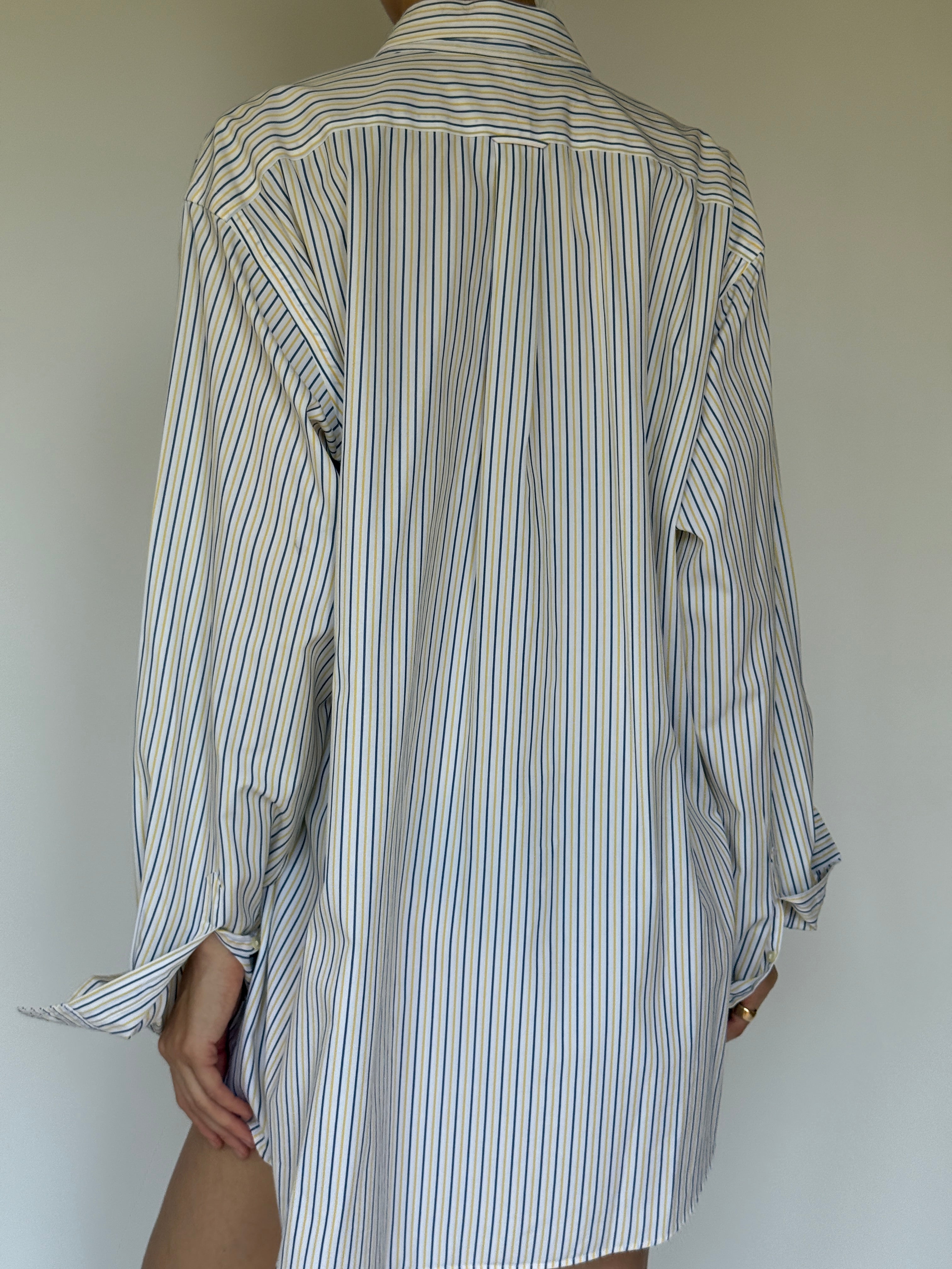Vintage oversized white striped shirt 6314