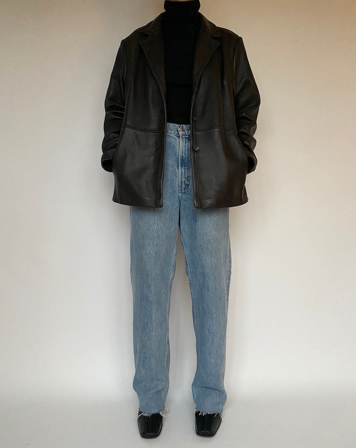 VINTAGE DARK BROWN LEATHER JACKET 1588