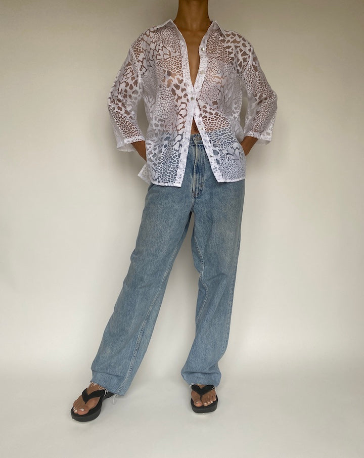 VINTAGE OVERSIZED WHITE BLOUSE 1031