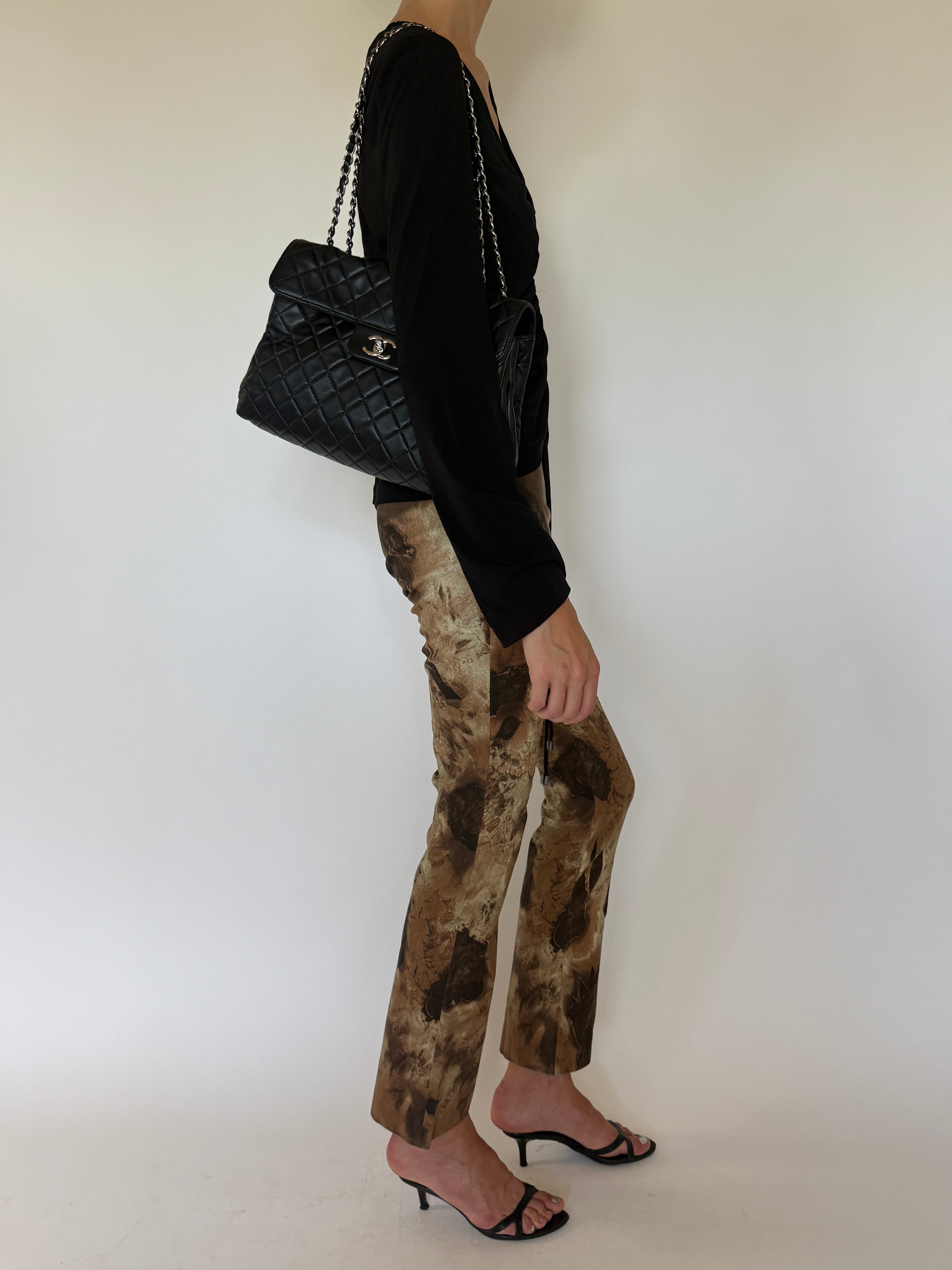 Vintage black ruched drawstring top side view