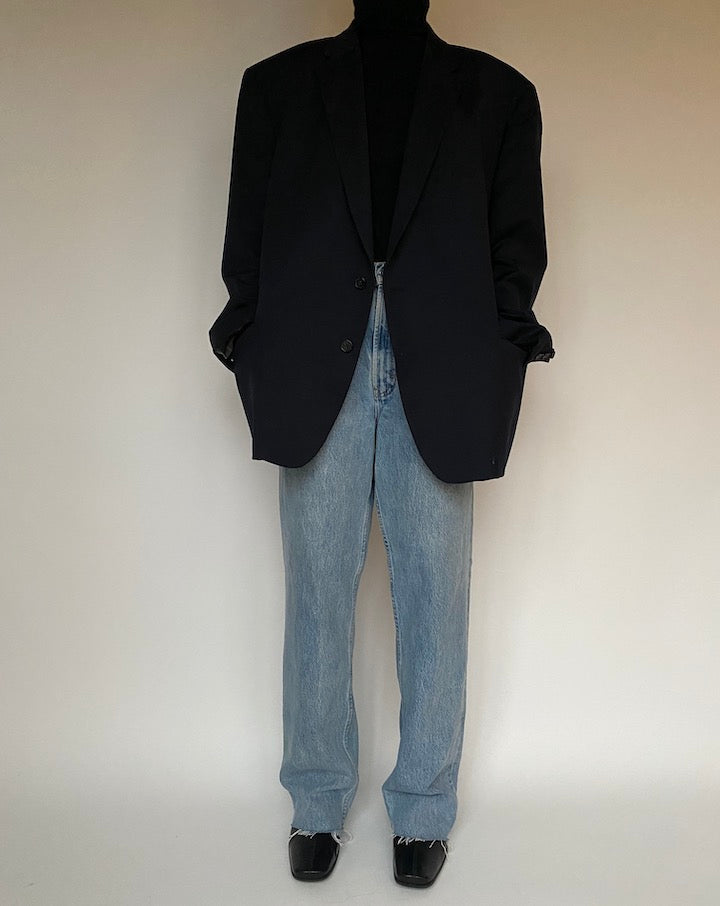 VINTAGE BLACK WOOL BLAZER 1591