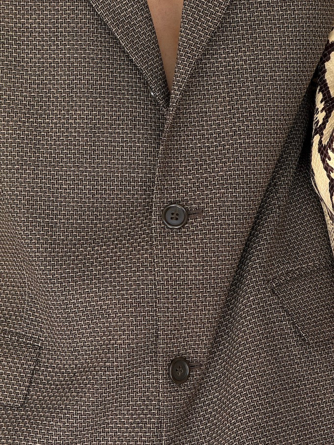 Vintage Textured Single Breasted Blazer 5820