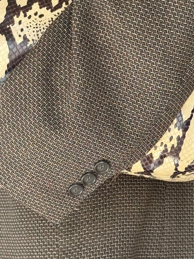 Vintage Textured Single Breasted Blazer 5820