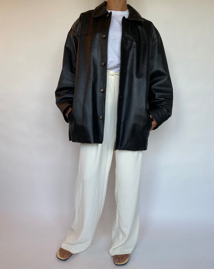 VINTAGE OVERSIZED LEATHER JACKET 381
