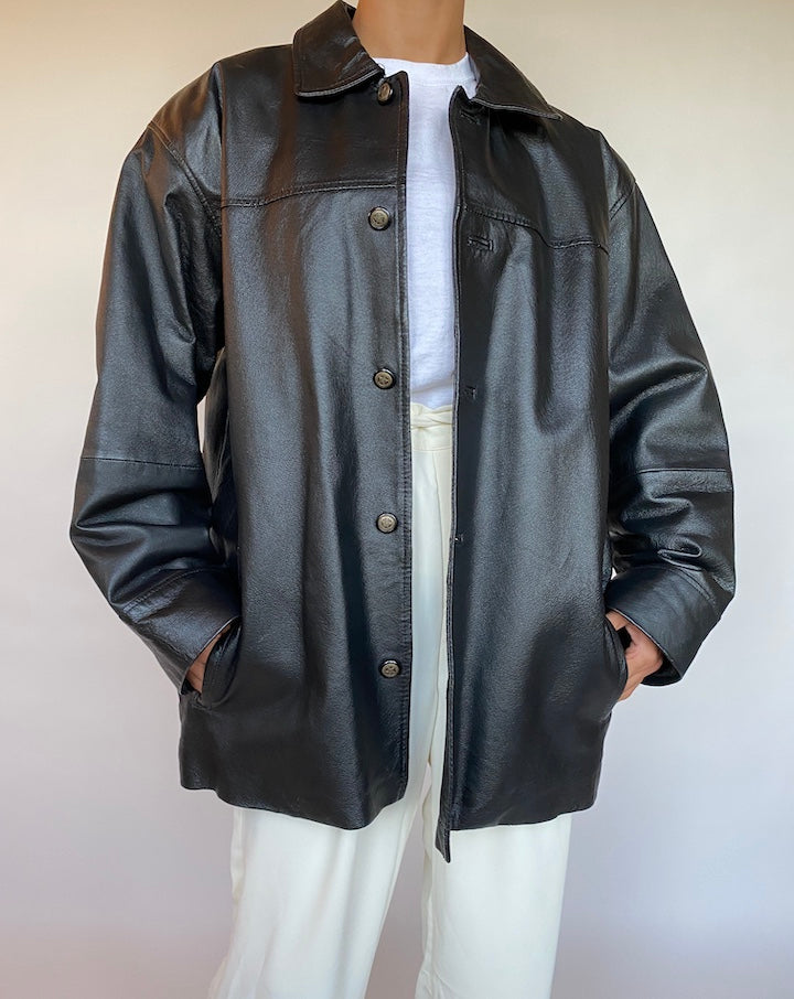 VINTAGE OVERSIZED LEATHER JACKET 381