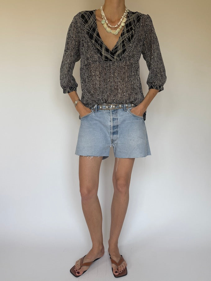 Vintage polka dot blouse 6322