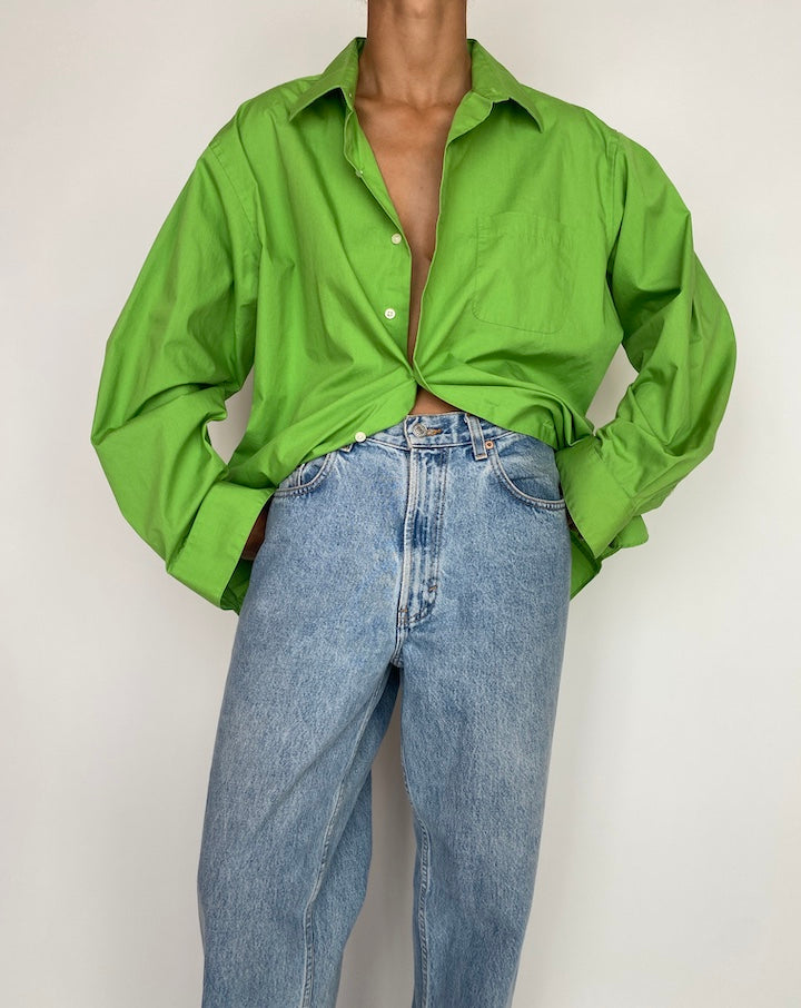 VINTAGE GREEN BUTTON DOWN LONG SLEEVE SHIRT 2960