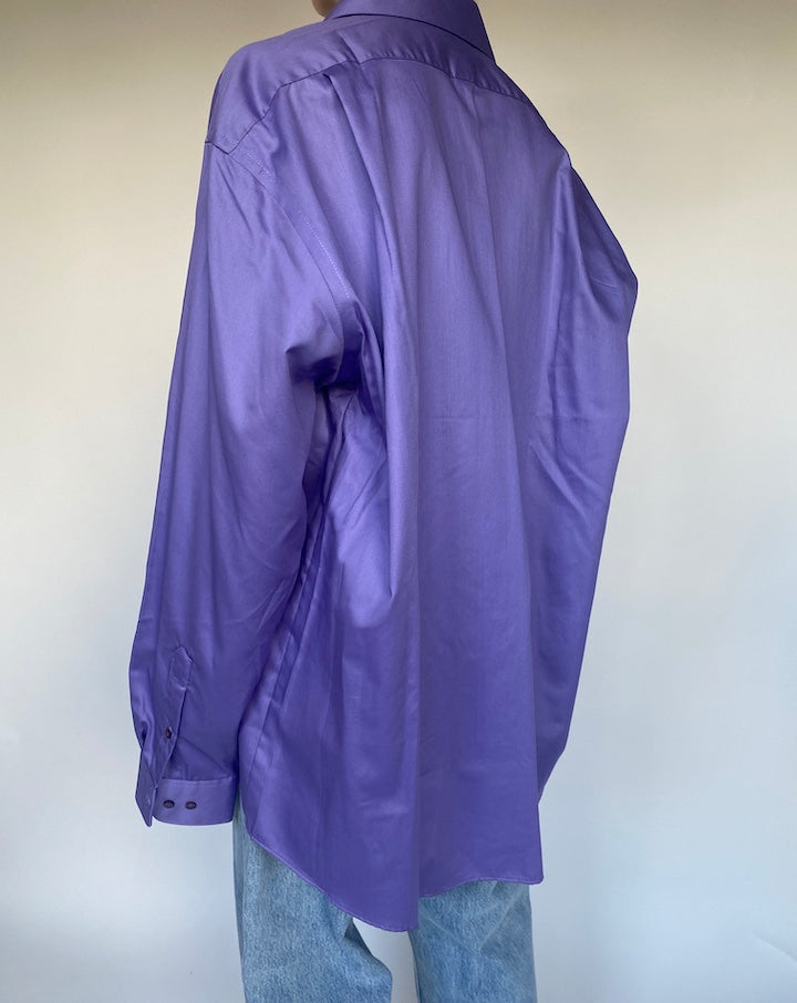 VINTAGE OVERSIZED PURPLE BUTTON DOWN LONG SLEEVE SHIRT 3470