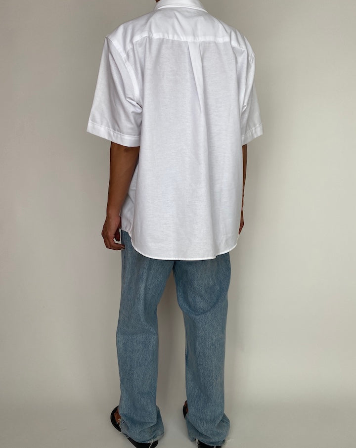 VINTAGE STRUCTURED WHITE SHORT SLEEVE SHIRT 2961