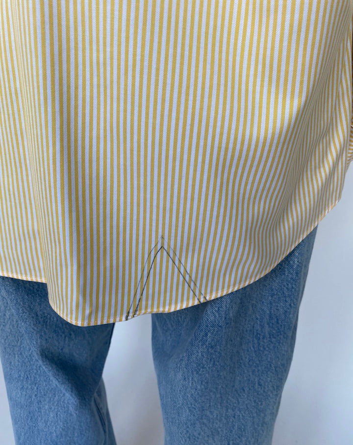 VINTAGE YELLOW AND WHITE STRIPED OVERSIZED SHIRT 3471
