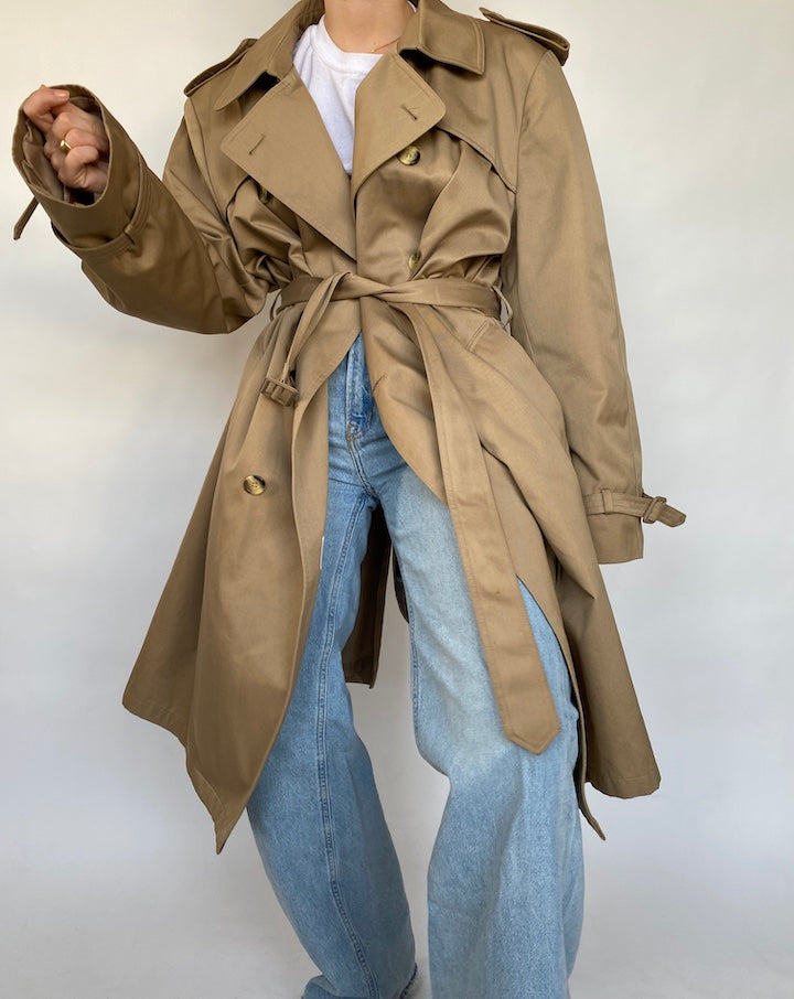 VINTAGE BEIGE TRENCH COAT 411