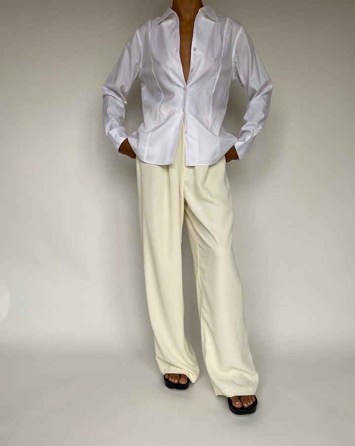 VINTAGE STRIPED WHITE SHIRT 1043