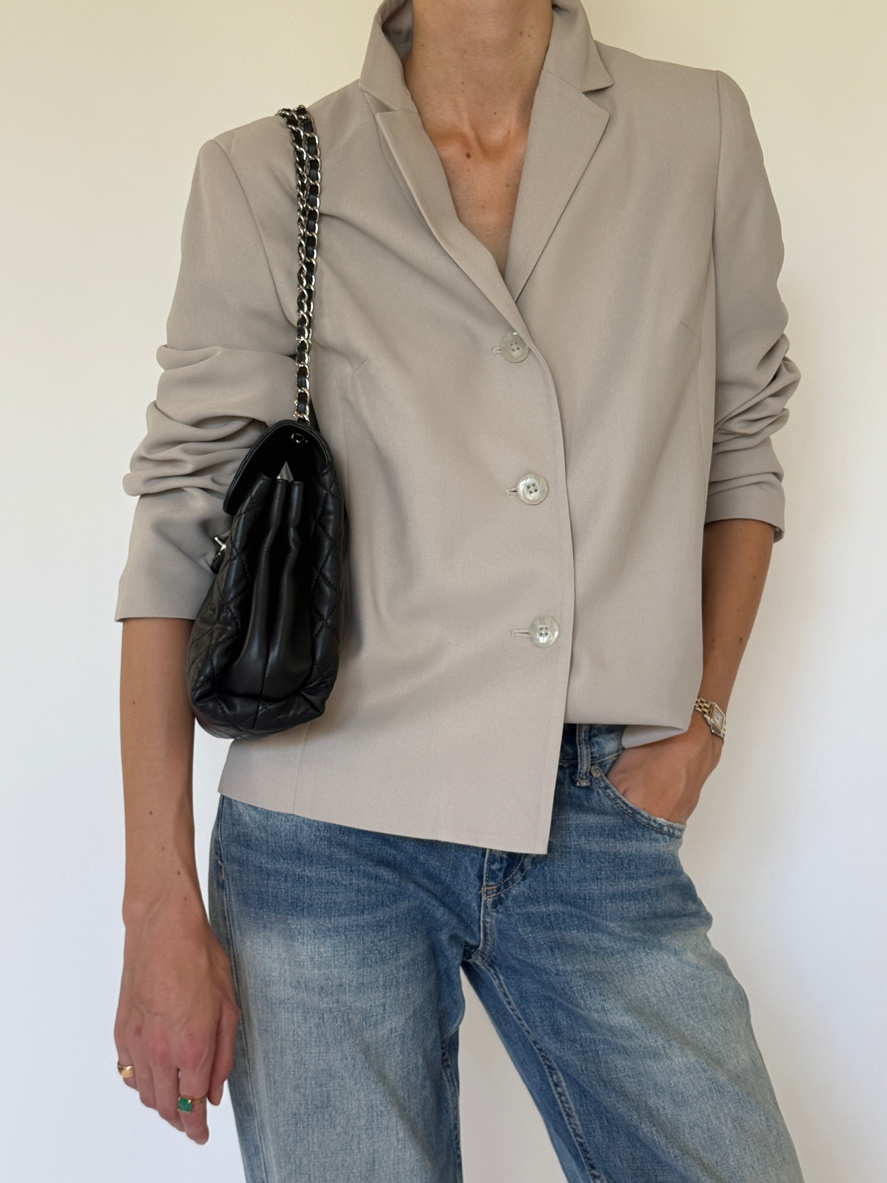 Vintage stone blazer front view