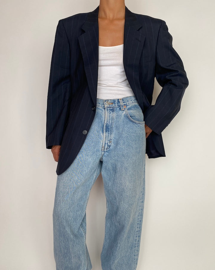 VINTAGE PINSTRIPED OVERSIZED BLAZER 2970