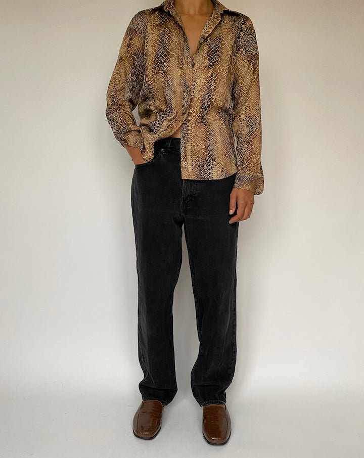 VINTAGE ANIMAL PRINTED RALPH LAUREN BLOUSE 1613